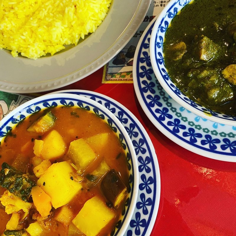 チキンカレーと野菜カレーのランチBセット(ガラムマサラ)