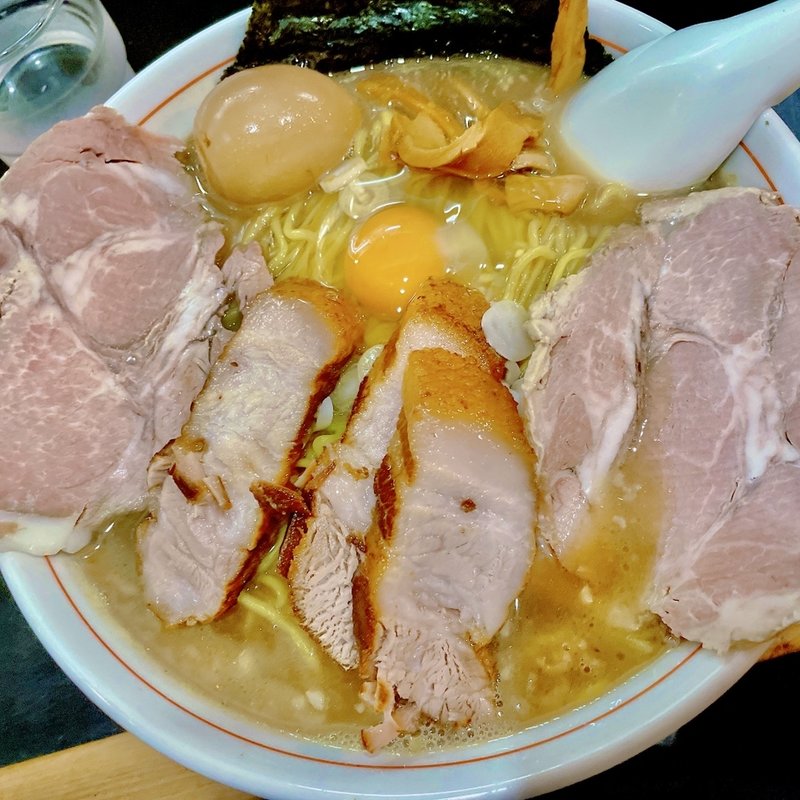 100大盛り、つけたま、昔風チャーシュー(一条流がんこ総本家分家荒木町)