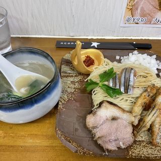 特選キビナゴのつけ麺(ラーメン専科 竹末食堂)