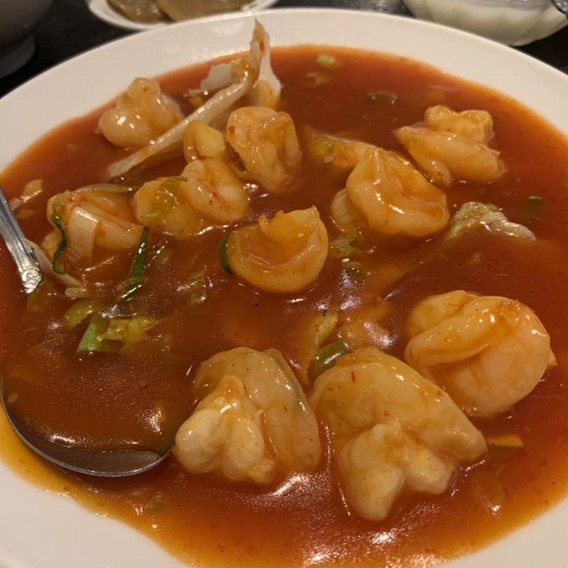 芝エビのチリソース定食(酔香園 新館 春日部)