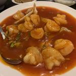 芝エビのチリソース定食