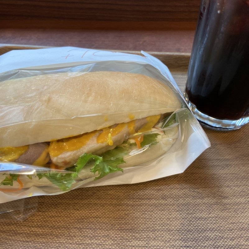 もっちりサンド　マスタードチキン　ランチセット(サンマルクカフェ＋Ｒ 銀座みゆき通り店)