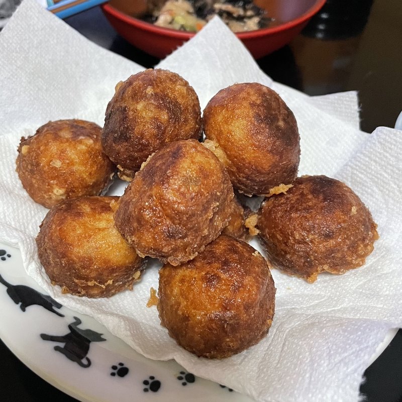 冷凍たこ焼き揚げ(自宅)