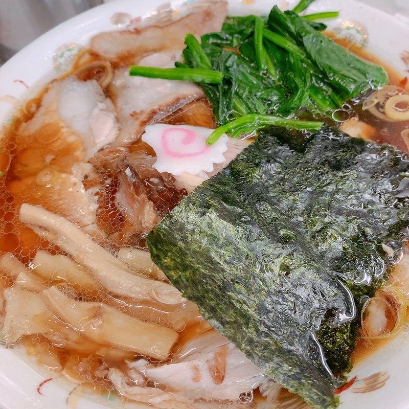 青島ラーメン（並）+ ほうれん草（50円）(青島食堂 秋葉原店 )