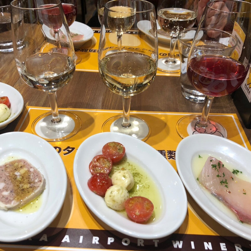 3種タップワインと3種前菜のマリアージュセット(大阪エアポートワイナリー)