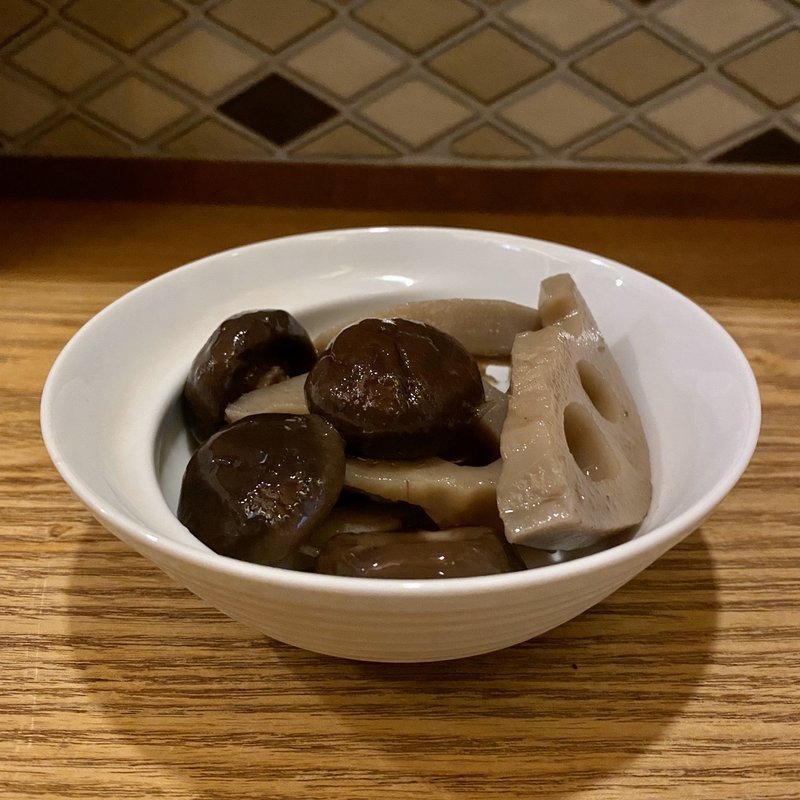 レンコンとしいたけ(天盃 )