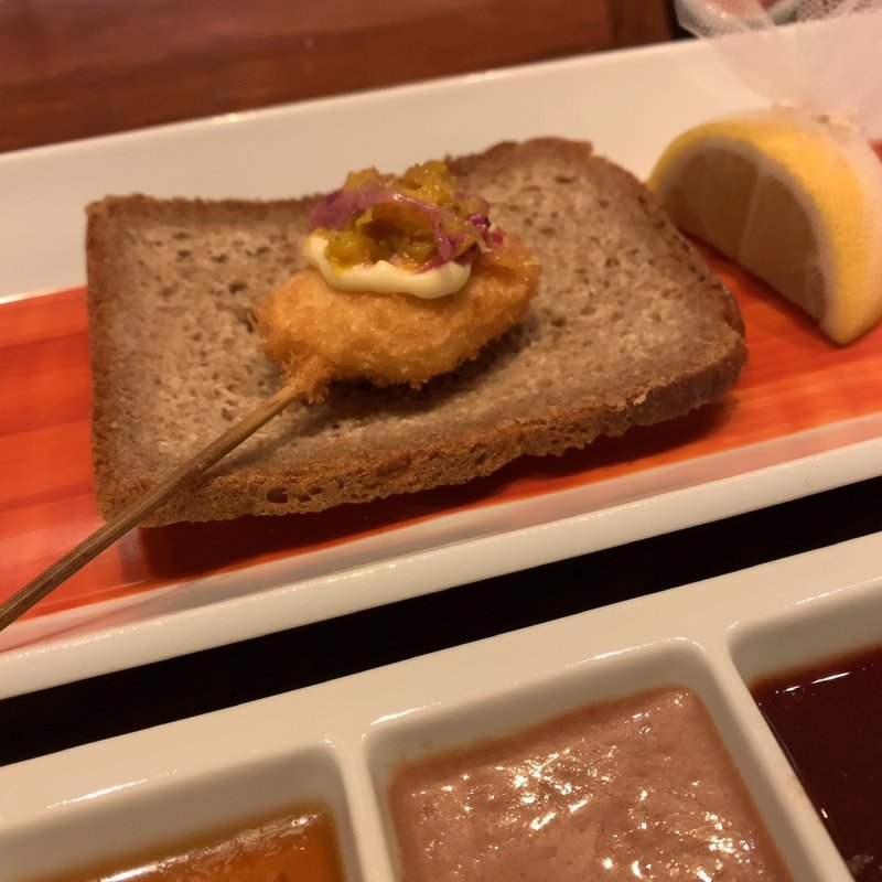 産直生野菜と串揚げ20本（税サ別）(銀座六覺燈 銀座店)