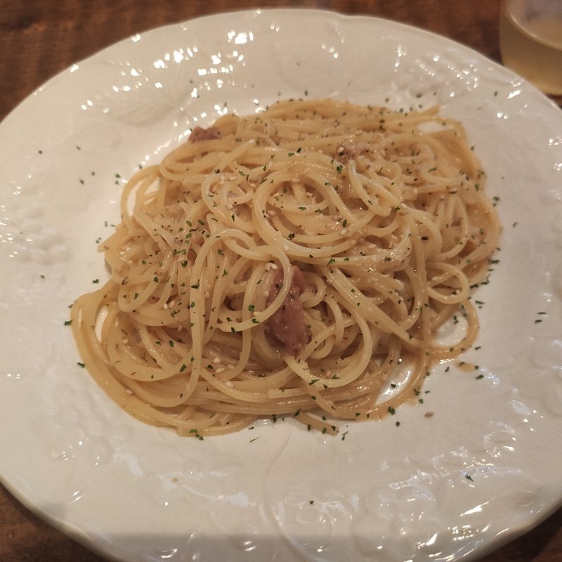 明太子パスタ　ドリンク　スープ付きｾｯﾄ(キャラメルパパ )