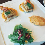 北海道産真鱈と ブラックタイガーのグリル オマール海老のマッシュポテトと 雲丹ソース
