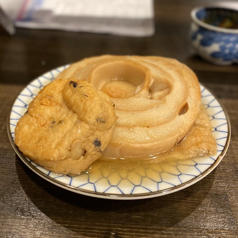 おでん(車麩、がんも、京あげ、しょうが天)(くま八)