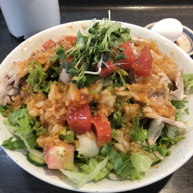 サラダ棒棒鶏麺(麺屋 婆娑羅)