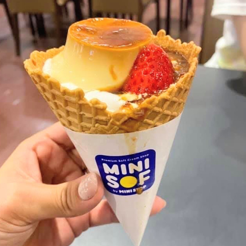 ワッフルソフトクリーム カスタードプリン(ミニソフ(MINISOF))