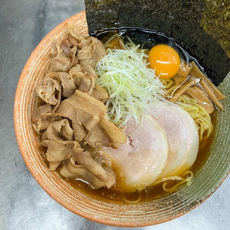 悪い奴(帆立)  +悪い肉(覆麺 智 （ふくめん とも【旧店名】覆麺）)