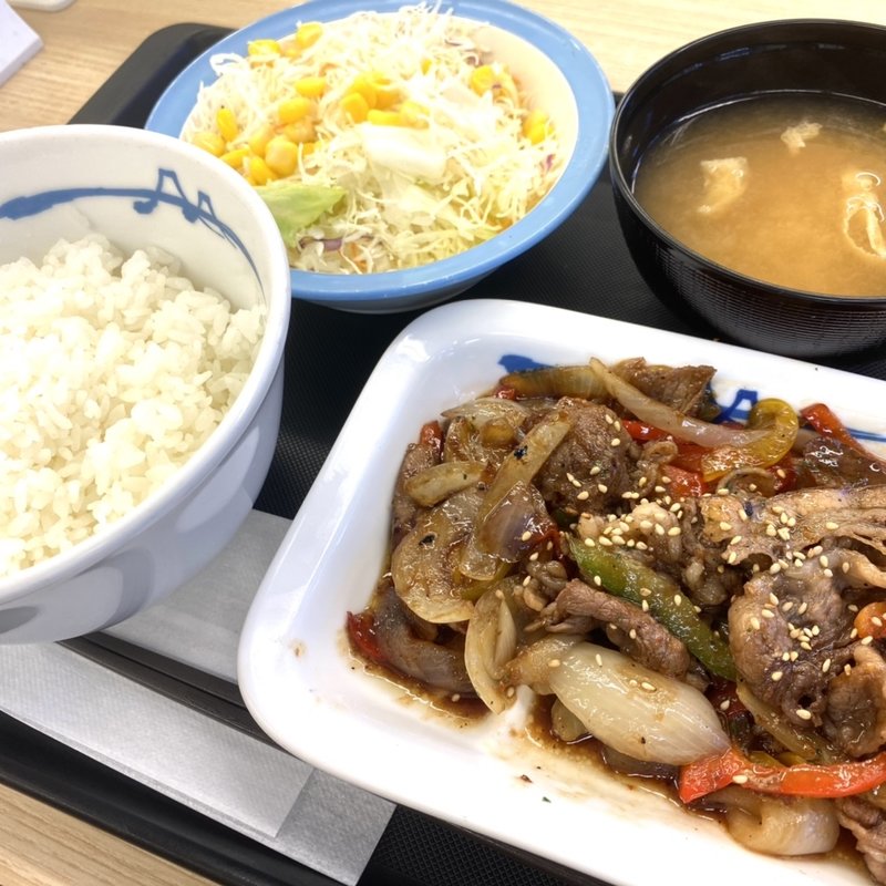 青椒肉絲定食(松屋 すすきの店)