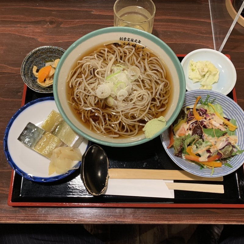 そば・さば押し寿司定食(弥助そば　秋田総本店)