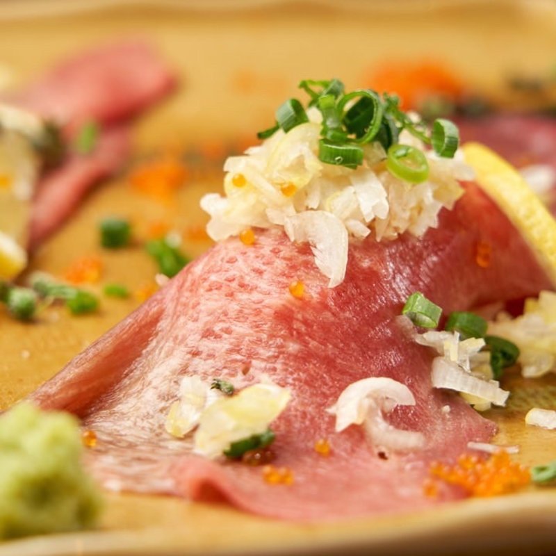 ねぎ塩牛タン寿司(ぶれゑめん)