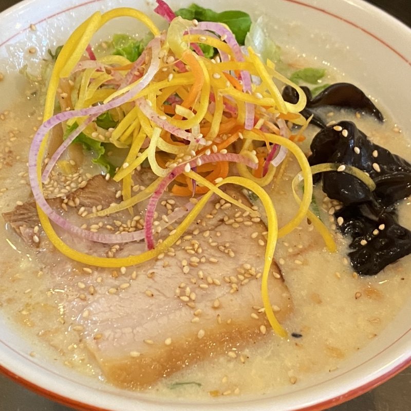 赤唐豆乳塩ラーメン(一閑人)