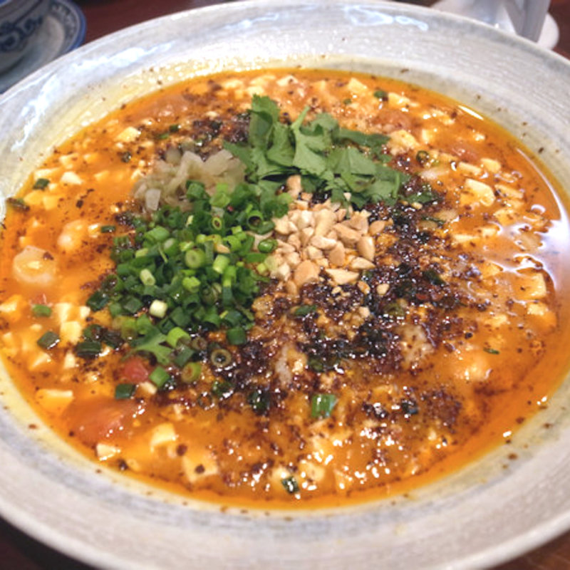 海鮮とお豆腐の麻辣煮込み(四川料理 剣閣)