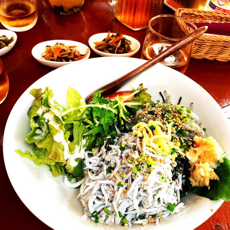 釜揚げしらすと生しらすの2色丼(かもめキッチン)