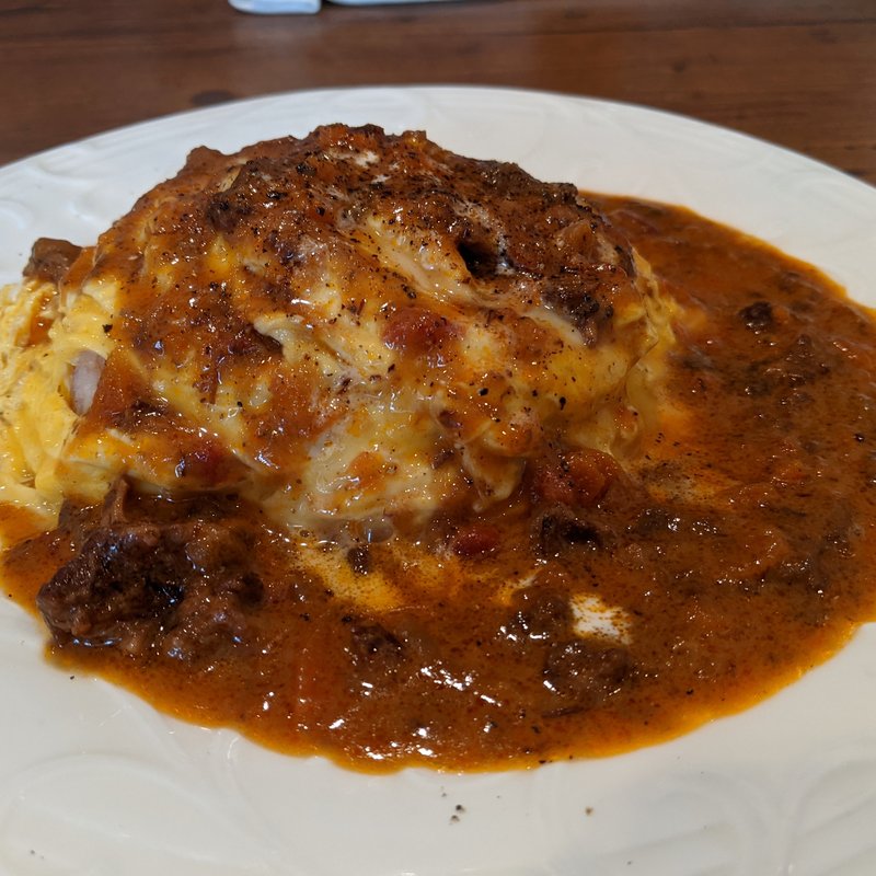 半熟卵のオムライス(bistro-yagishowten)