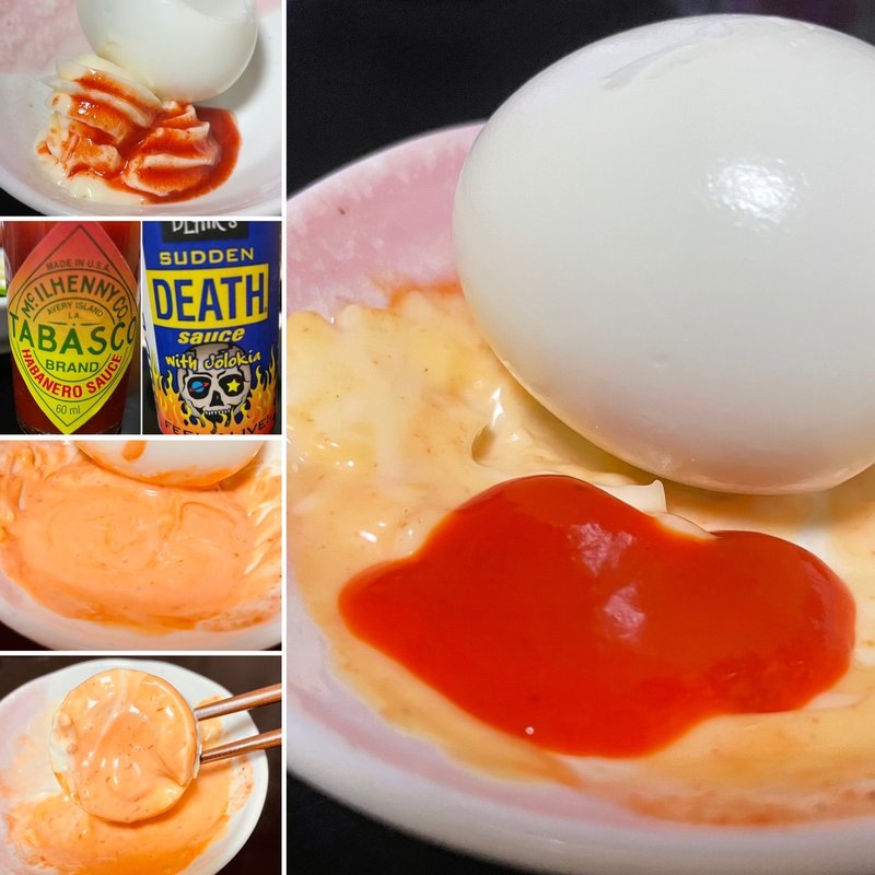 ゆで卵[激辛オーロラソース](自宅)