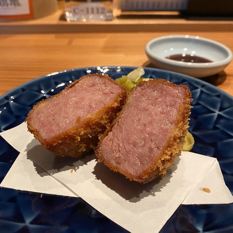 自慢のハムカツ(せいろ蒸しと魚 鶴亀)