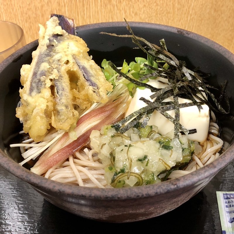 夏の冷しそば＋なす天(ゆで太郎 南大井店 )