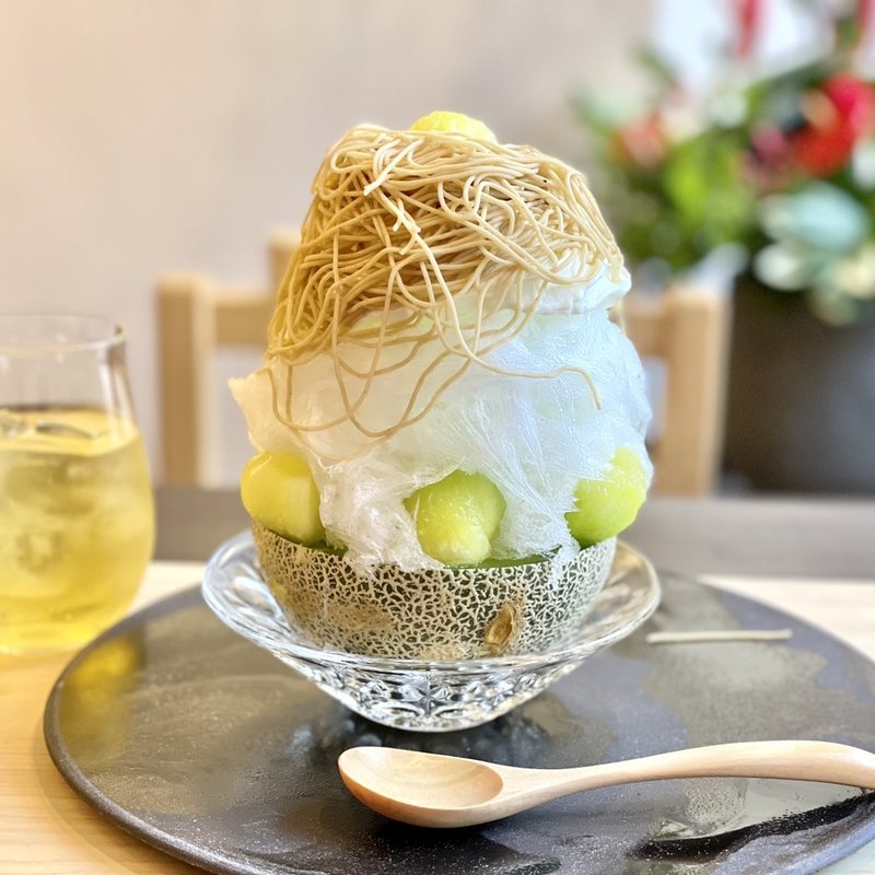 エメラルドメロンかき氷(栗座〜和栗モンブラン専門店〜)