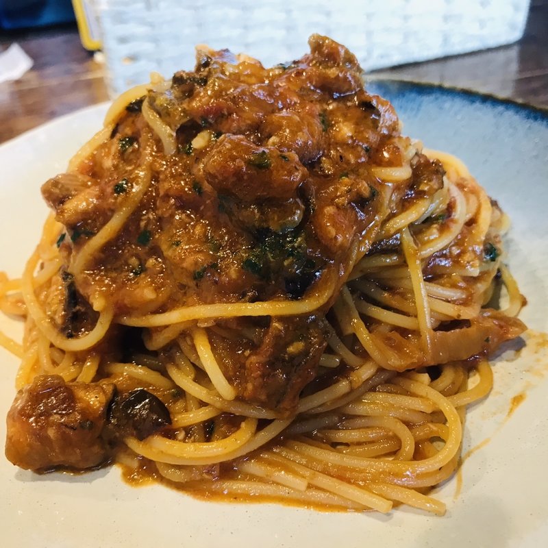 キンポとナスのトマトソース(da Uma)