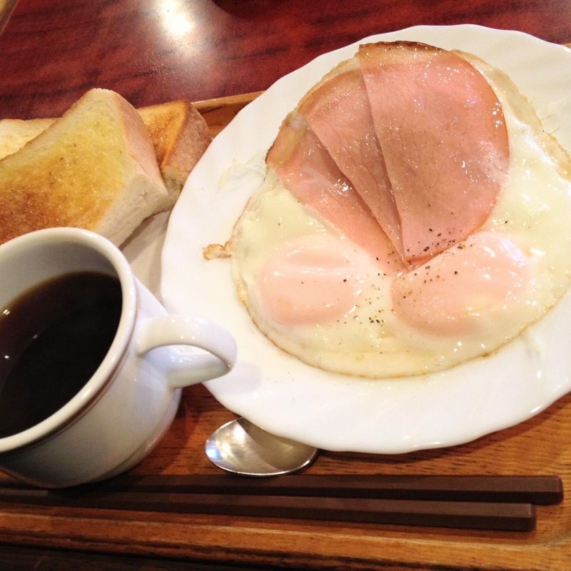 モーニング ハムエッグ(ロッジ赤石)