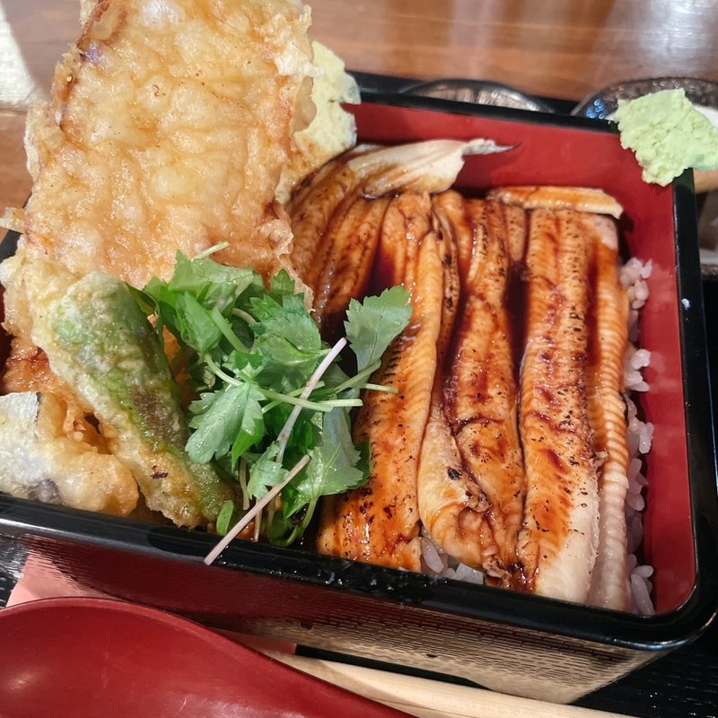 あなたま+あなてん重定食(あなごや 炭火ざく)