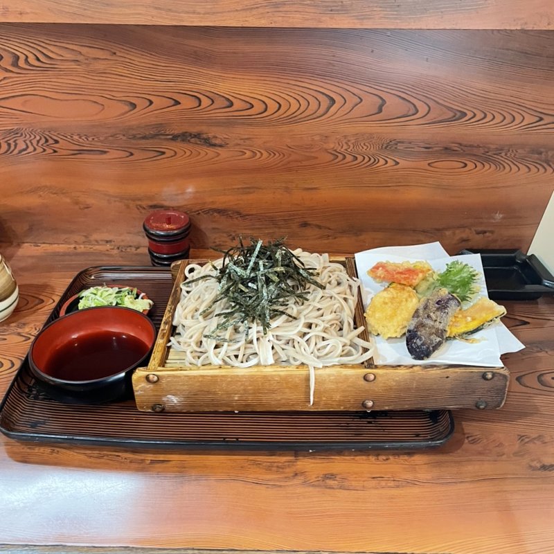 野菜天ざる(手打そばはぐい)