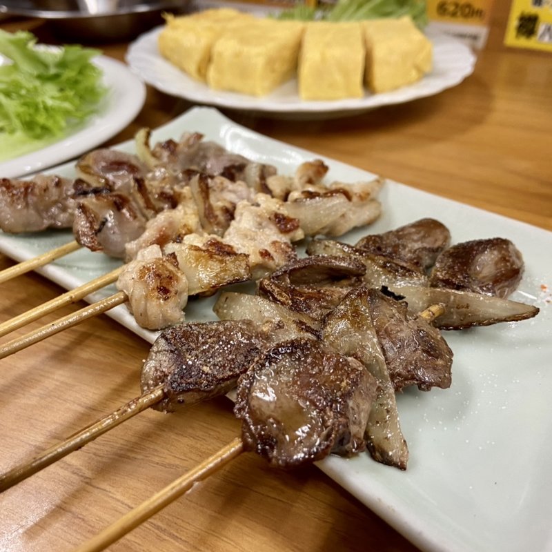 肝、鳥身、砂ずり(酒一番 （さけいちばん）)