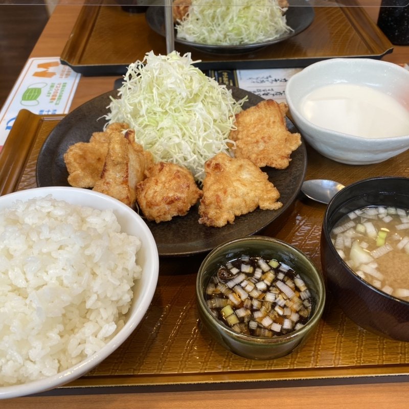 鶏むね肉の香味ダレ定食（むねから揚げ5個）(から好し 町田旭店)