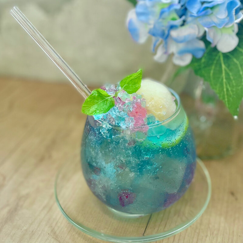 紫陽花クリームソーダ(サンデーブランチ 下北沢店)