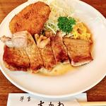 日替りデラックスランチ(ポテトコロッケと生姜焼き)(洋食大かわ)