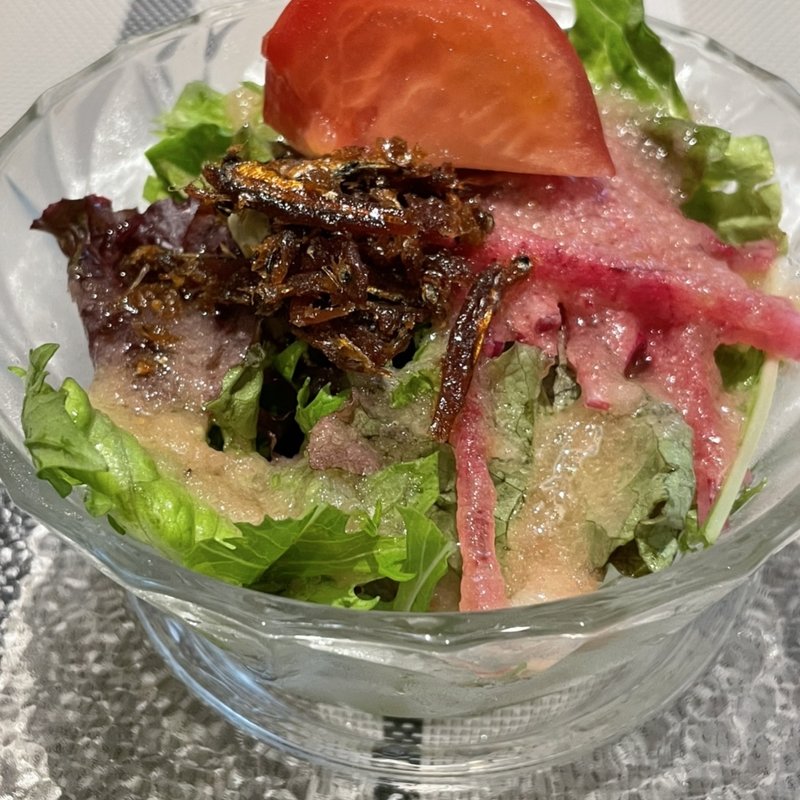 じゃこのサラダ(鉄板焼SETO)