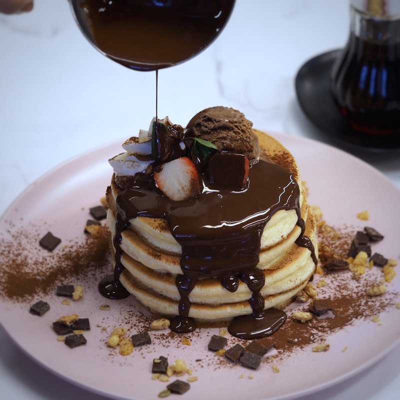 ホットチョコレートミルフィーユパンケーキ(高木珈琲 茨木店)