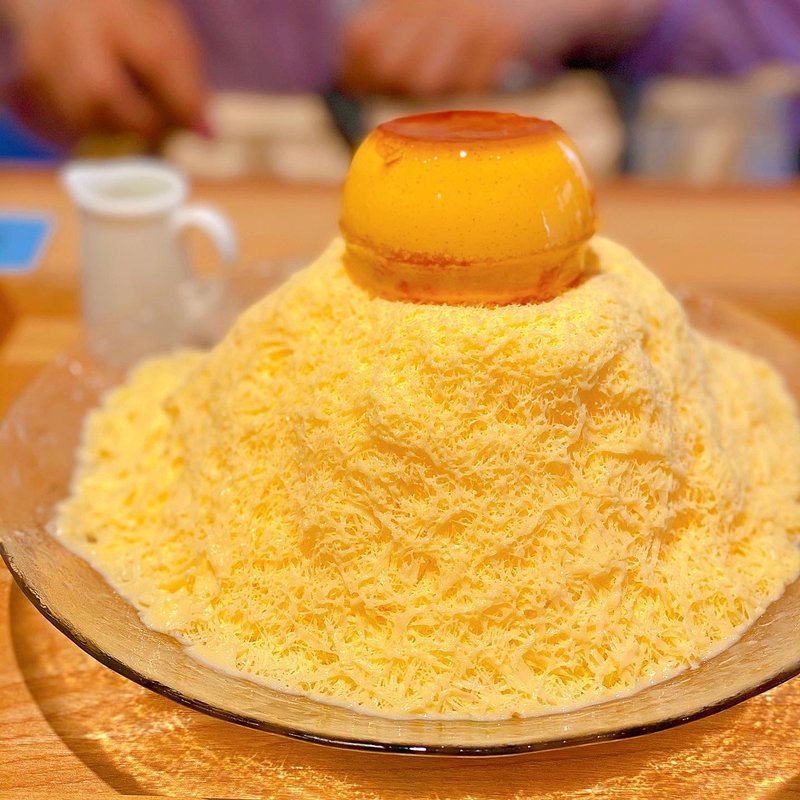 ミルクセーキかき氷　プディング(たまご専門 本巣ヱ)