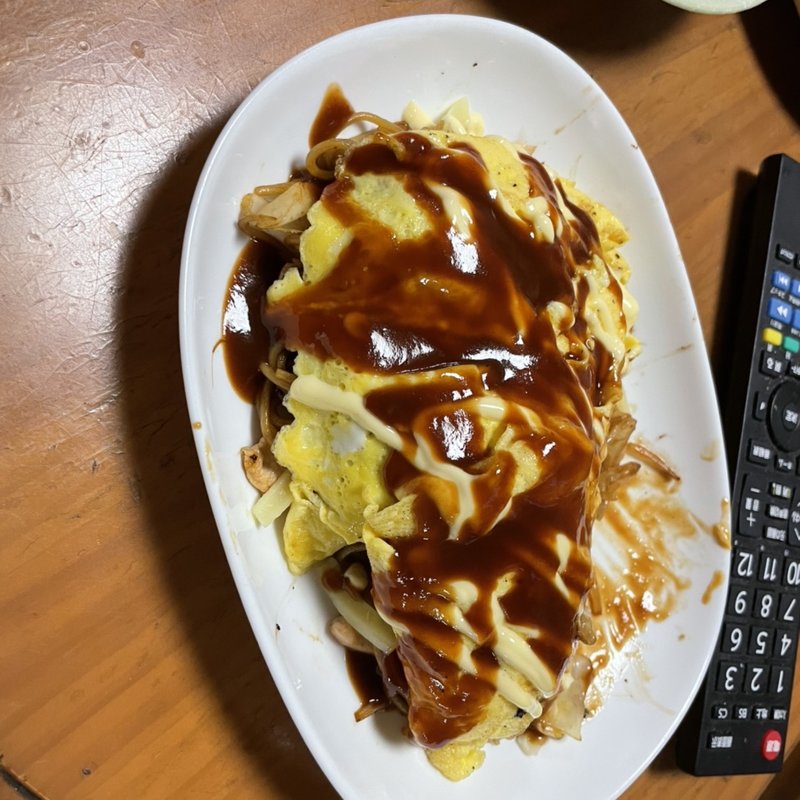 オムライス風焼きそば(自宅)