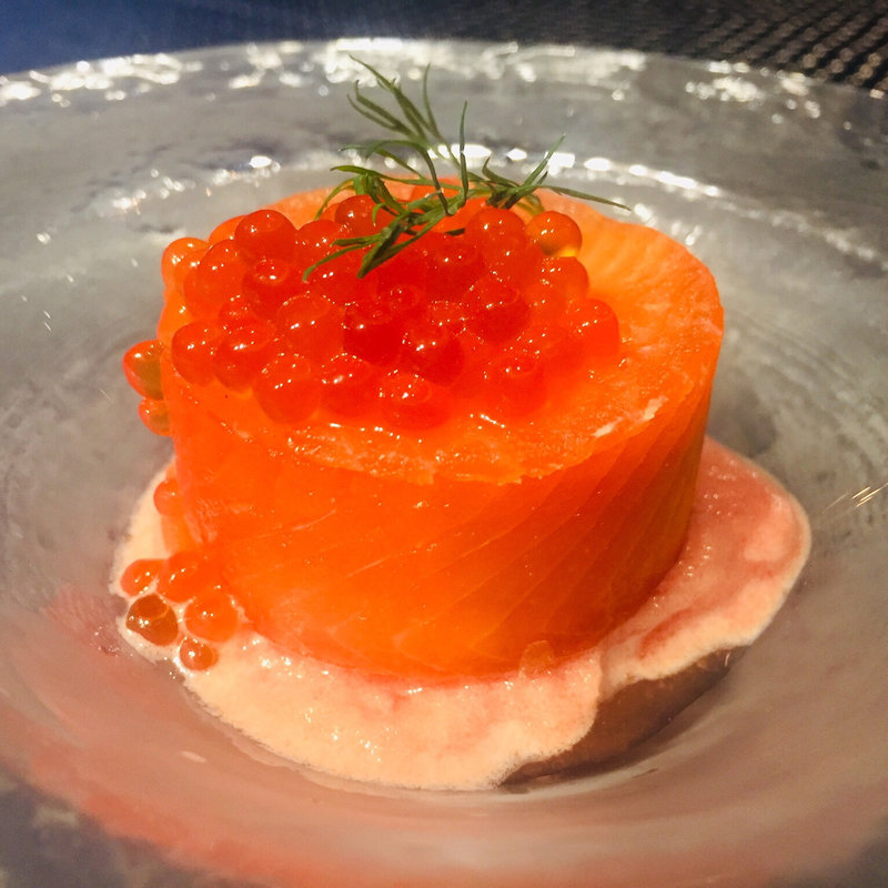 霧島サーモンスモークのチーズケーキ仕立(フランス厨房 旬彩 中央駅店 )