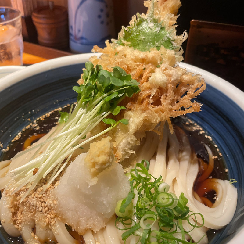 天然海老天ぶっかけ冷やしうどん(釜あげ饂飩 唐庵)