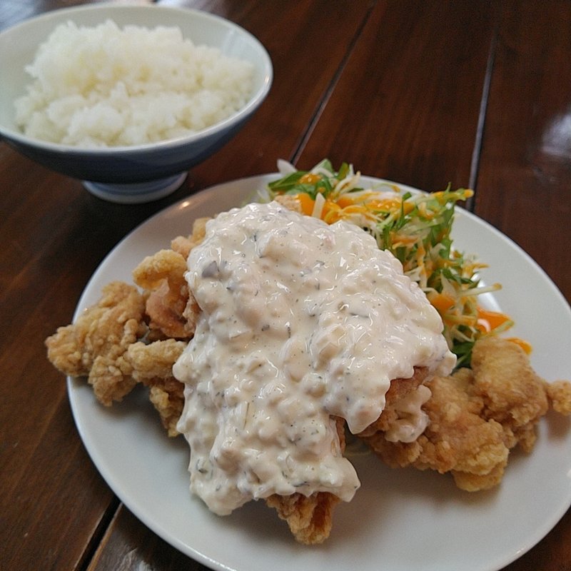 とり唐タルタル定食(ラーメン食堂 ホームラン)