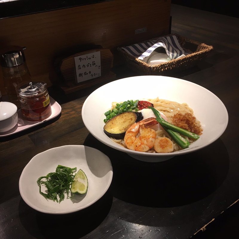 夏野菜とえびの冷麺(限定)(はる樹)