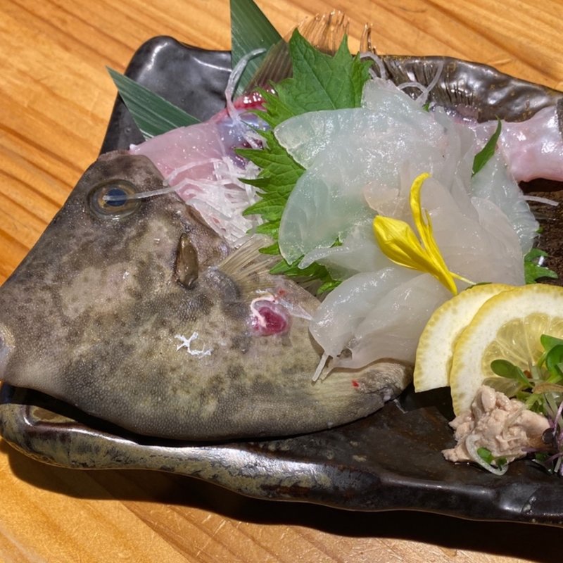 カワハギの姿作り(魚のてっぺん )