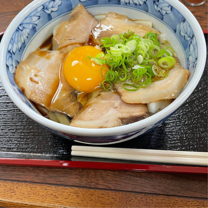 焼豚月見伊勢うどん(伊勢うどん　つたや)