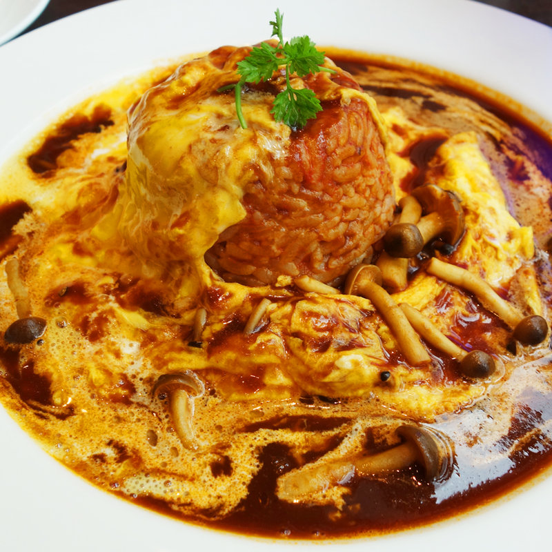 デミグラスソースのオムライス(サラダ・ドリンク付)(トリコロールティアレ)