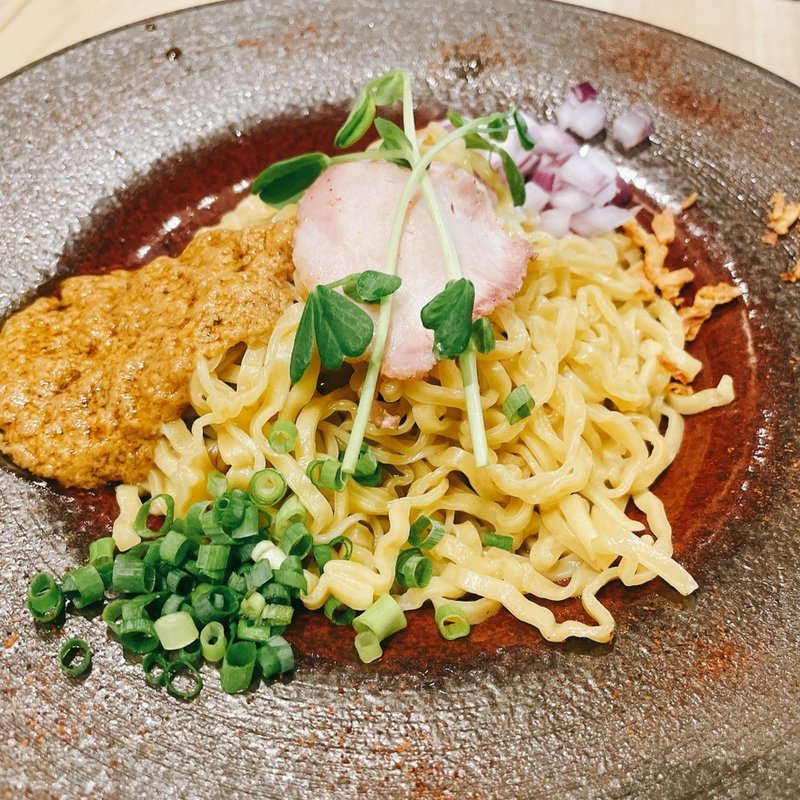 赤ウニソースのあえめん(論露に不二)