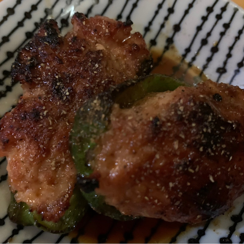 ピーマン肉詰め(やきとり・肉料理　正達)