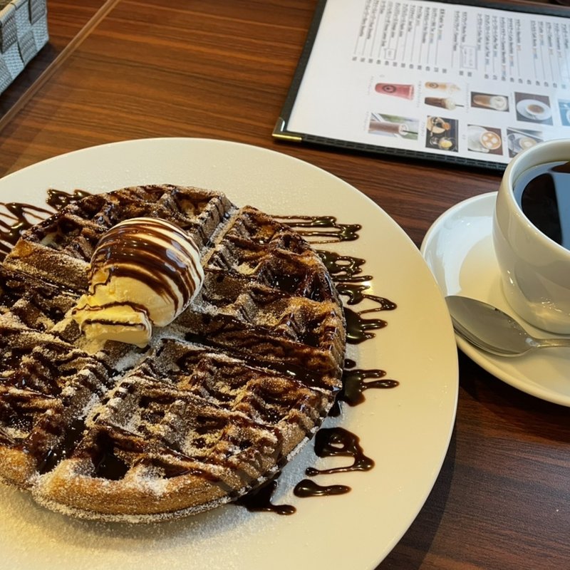 アメリカンワッフルセット　チョコレート(CUP OF JOE)